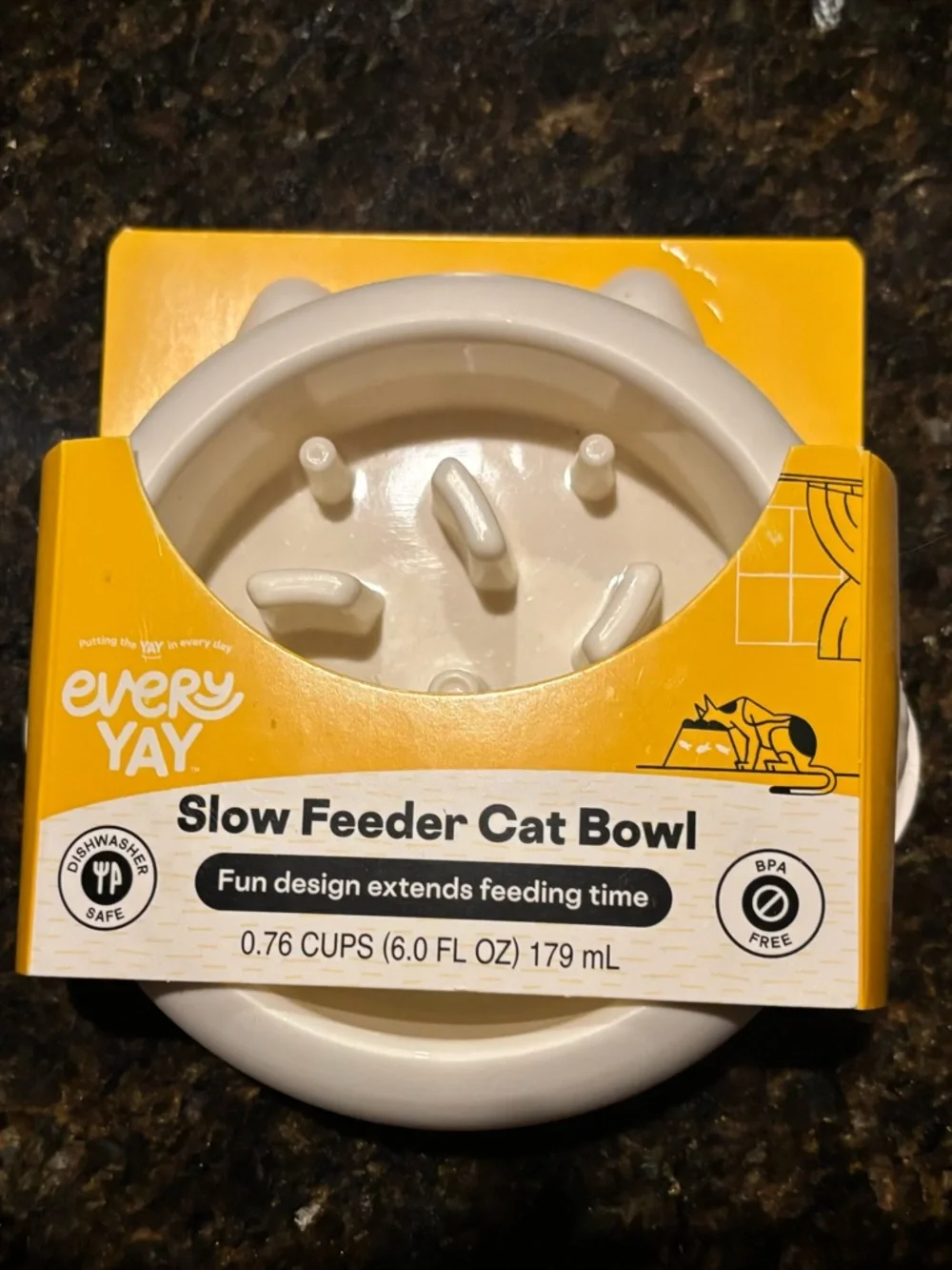 White Slow Feeder Cat Bowl